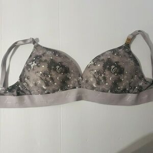 NWT Victoria Secret PINK Everywhere Wireless Push Up Bra Moon Star 32DD Gray